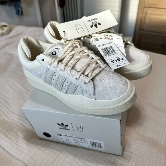 Bad Bunny Shoes | New Bad Bunny Campus | Color: White | Size: 6.5 | Andrea5412'S Closet